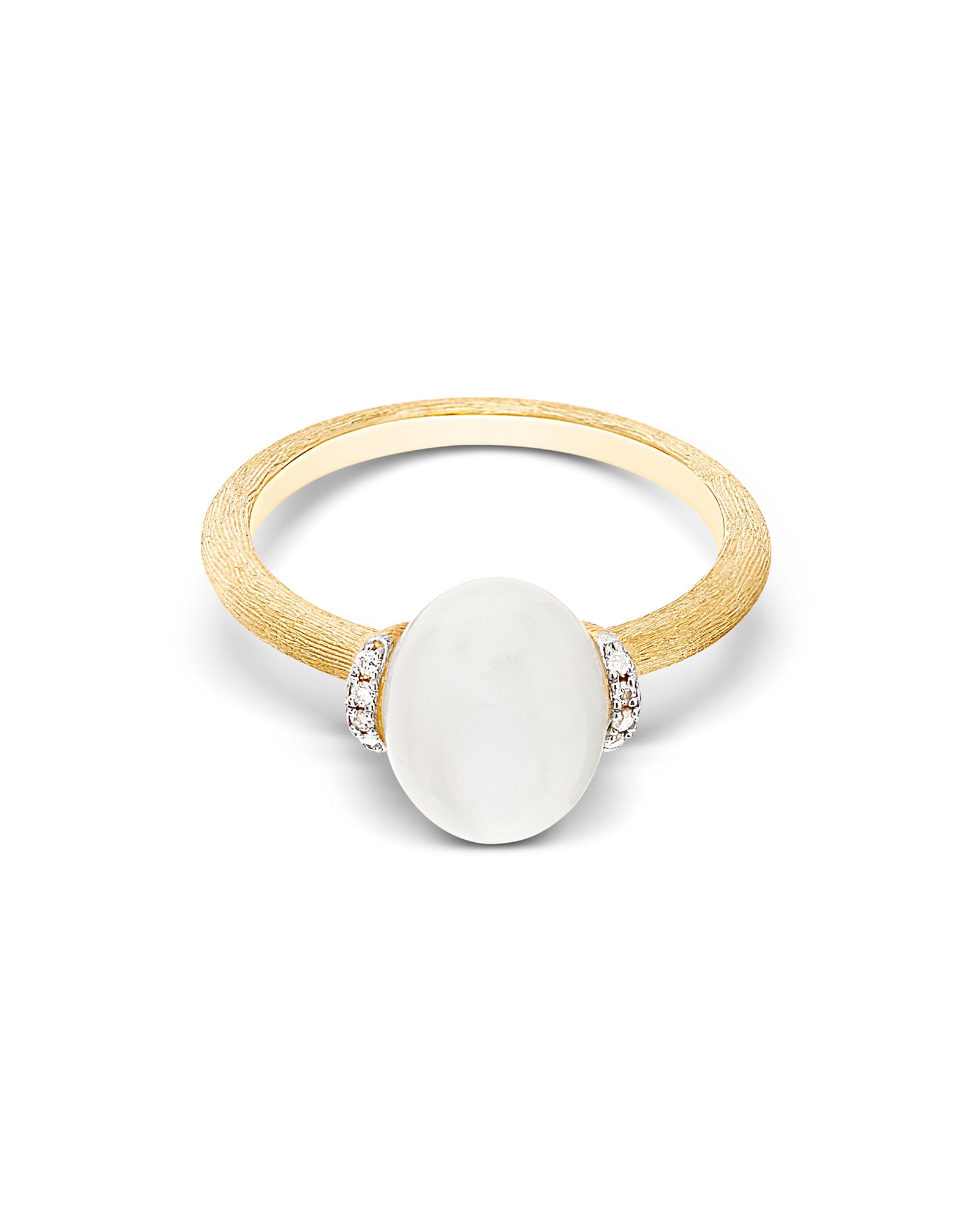 "White Desert" Gold, diamonds and Moonstone Ring (SMALL)