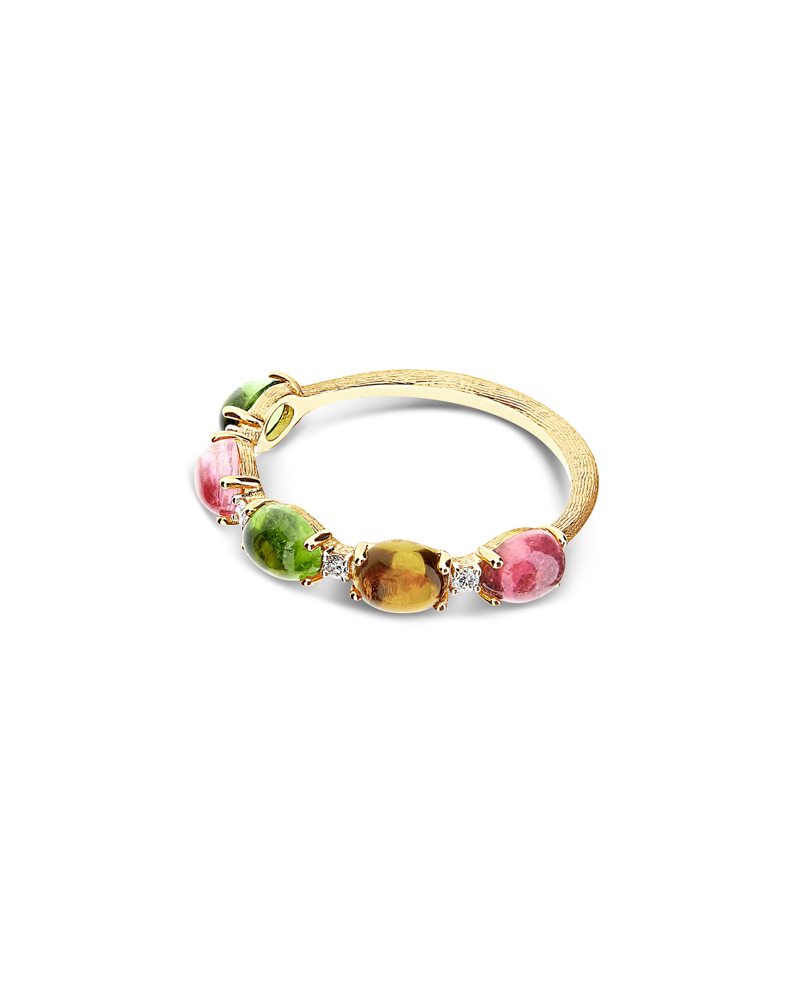 "Tourmalines" Gold, diamonds and tourmaline colorful ring