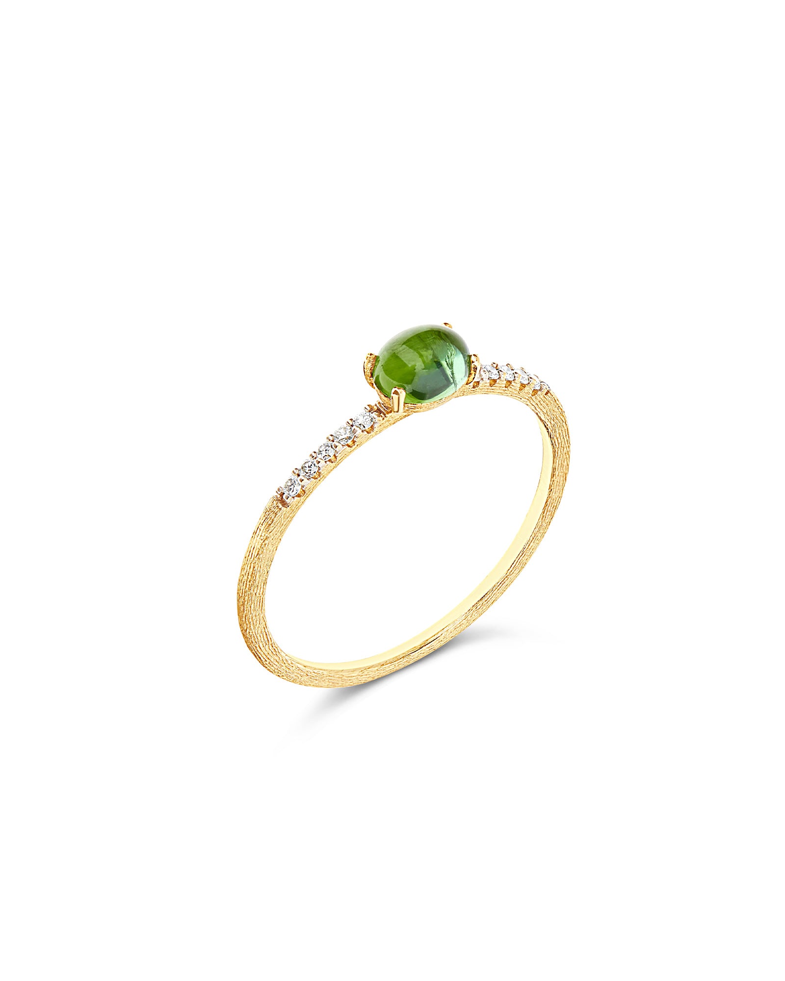 "Tourmalines" Gold, diamonds and green tourmaline ring (small)