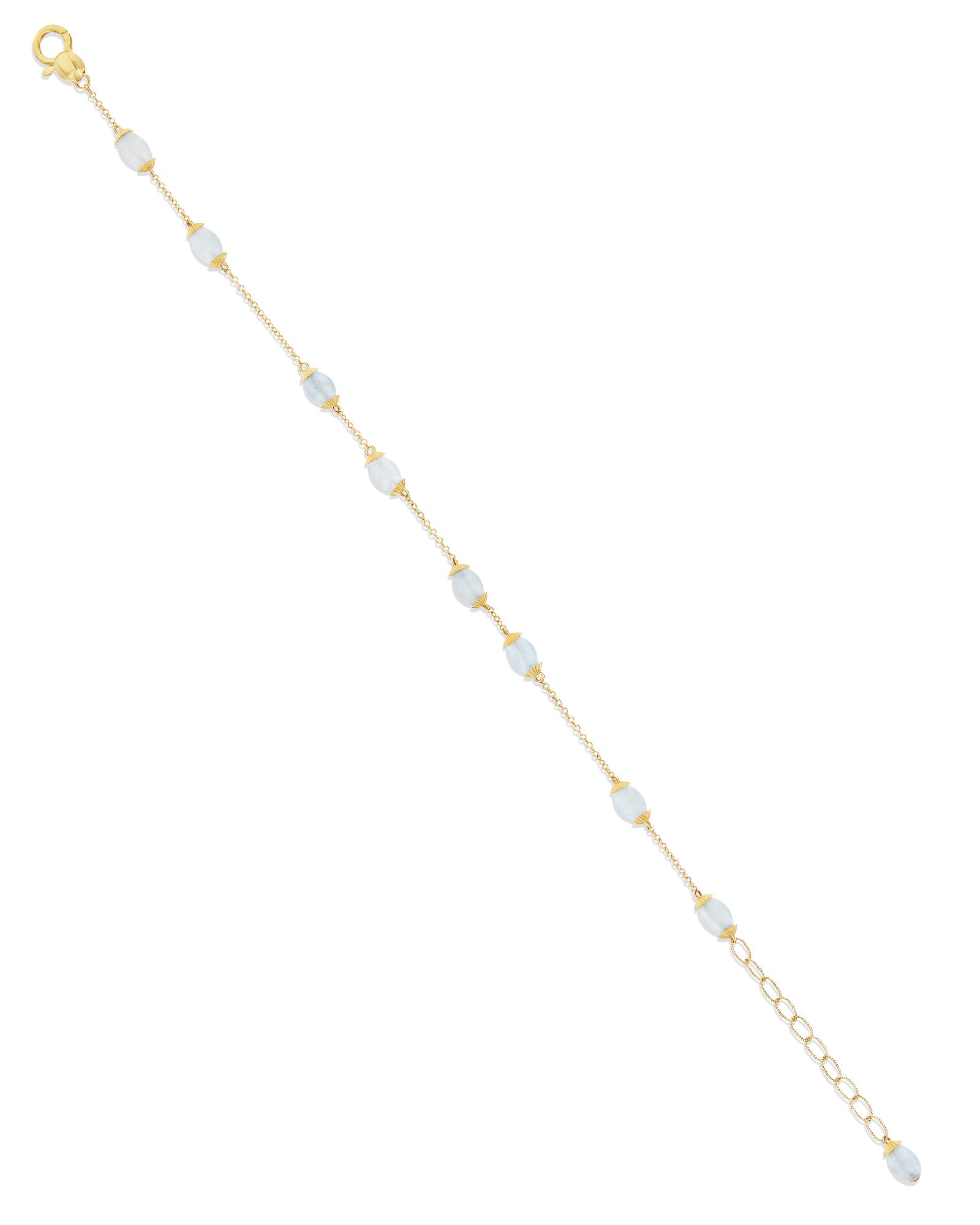"azure" gold and milky aquamarine bracelet
