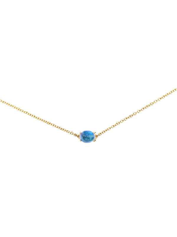 "Azure" Gold, London Blue Topaz and aquamarine choker