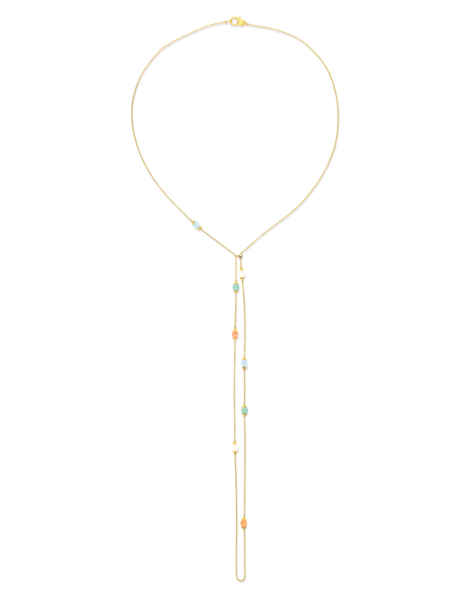 Rainbow "Amulets" Gold and Natural Stones Convertible Necklace (LARGE)