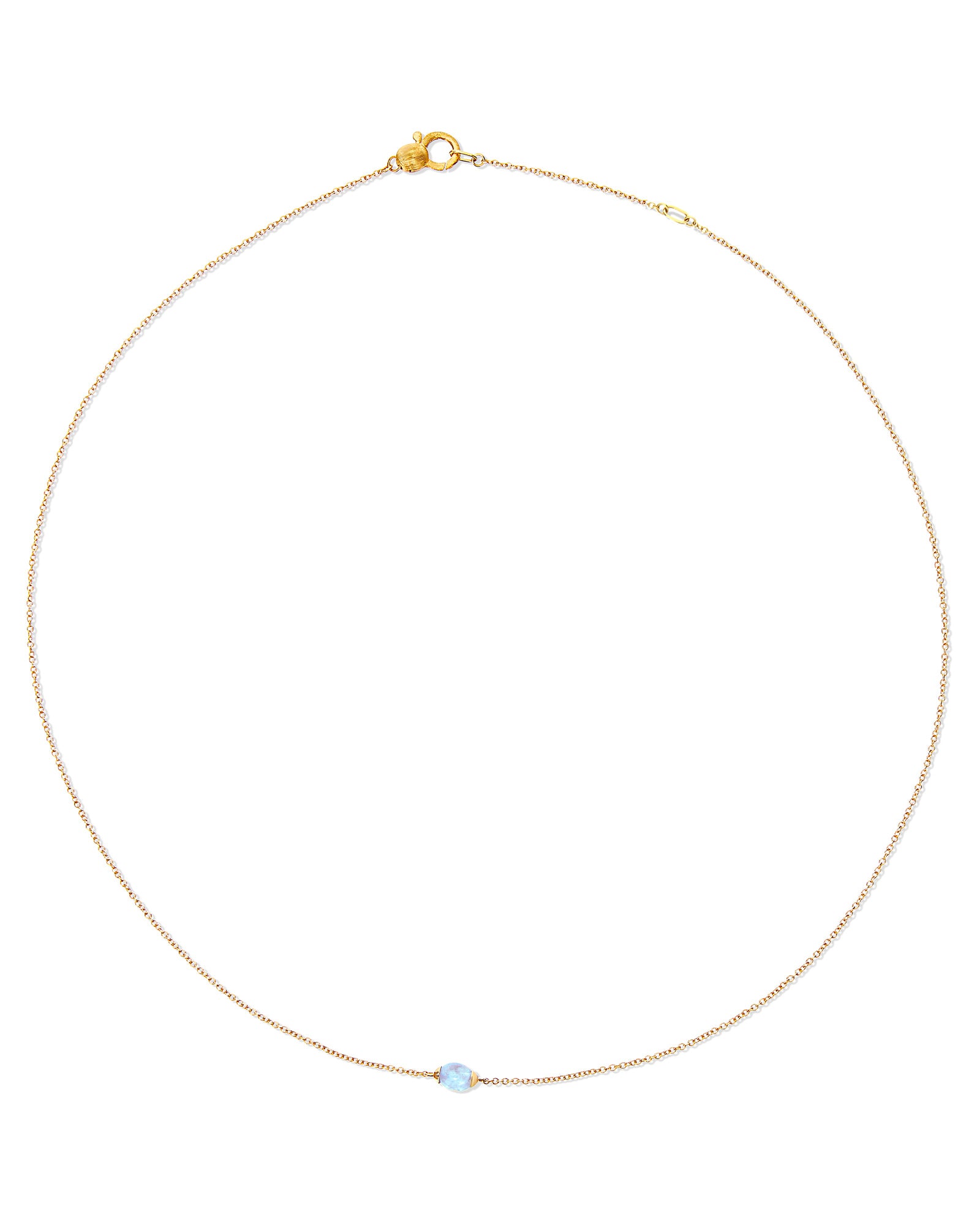 Azure "Amulets" Gold and Milky Aquamarine Necklace (SMALL)