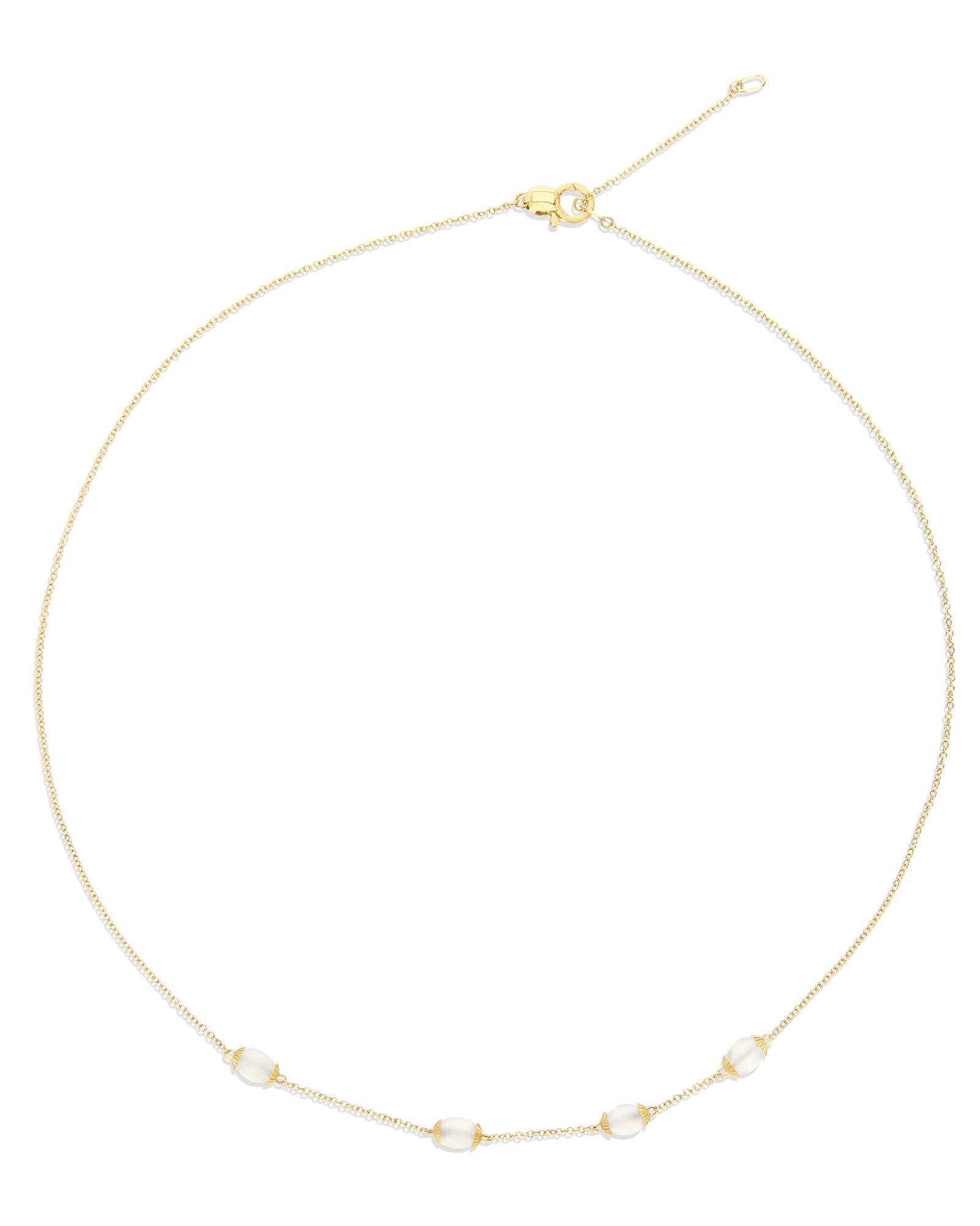 "white desert" gold and moonstone necklace