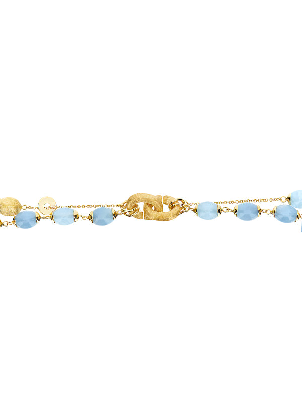 "Azure" Gold and Aquamarine 3 in 1 Necklace