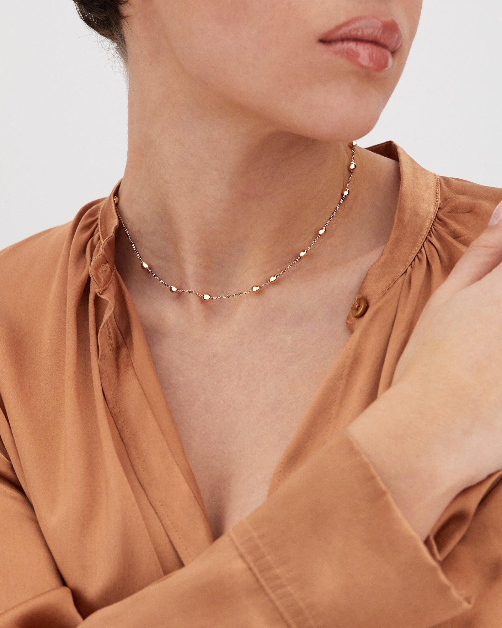 "soffio" rose gold boules collar necklace