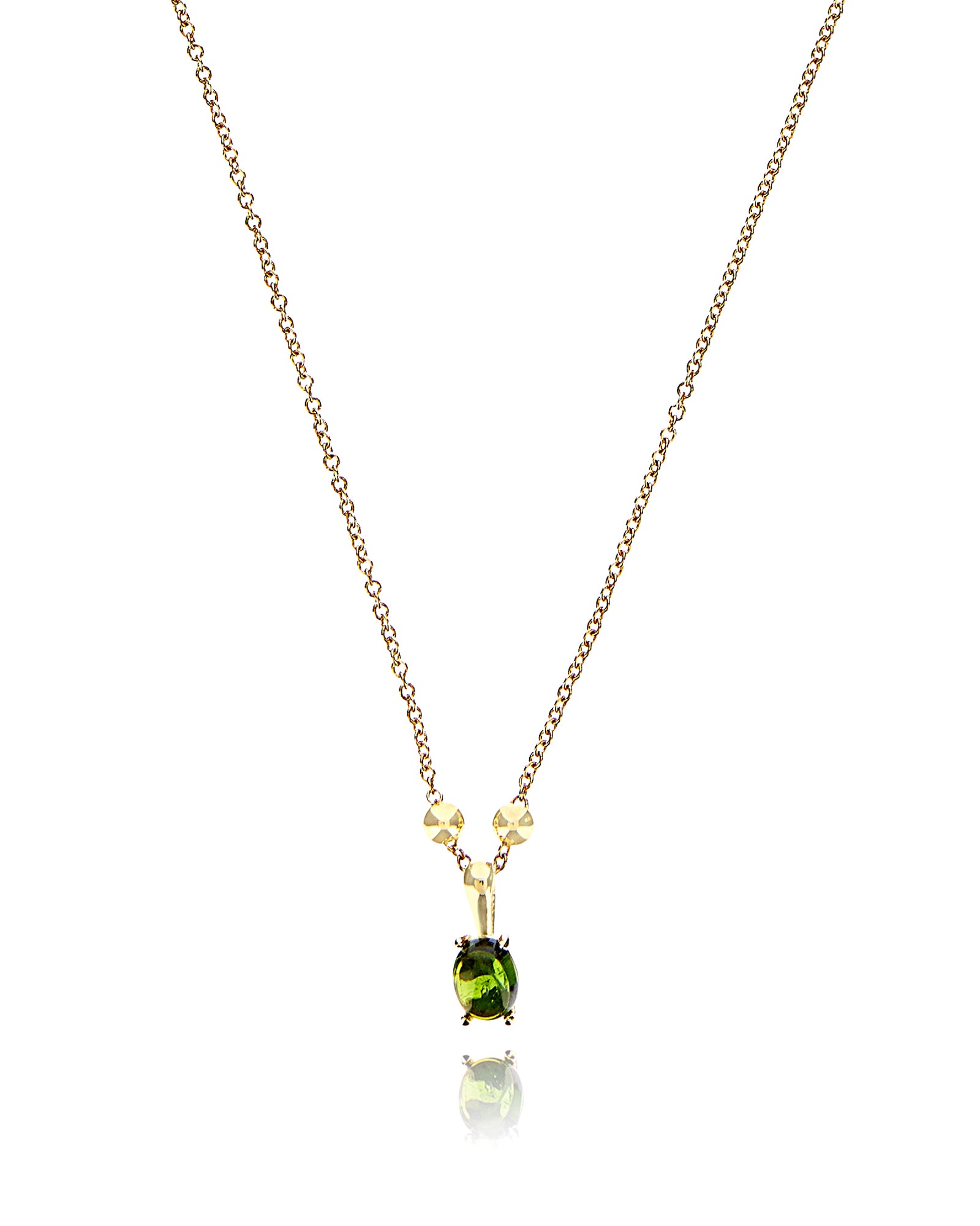 "Tourmalines" Gold and green tourmaline delicate necklace