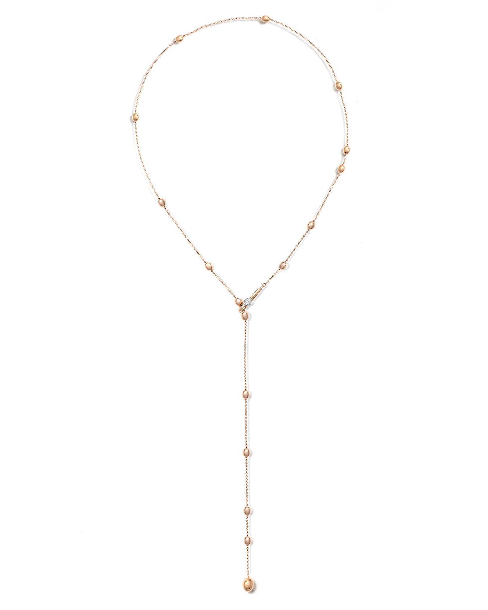 "Soffio" rose gold and diamonds y necklace
