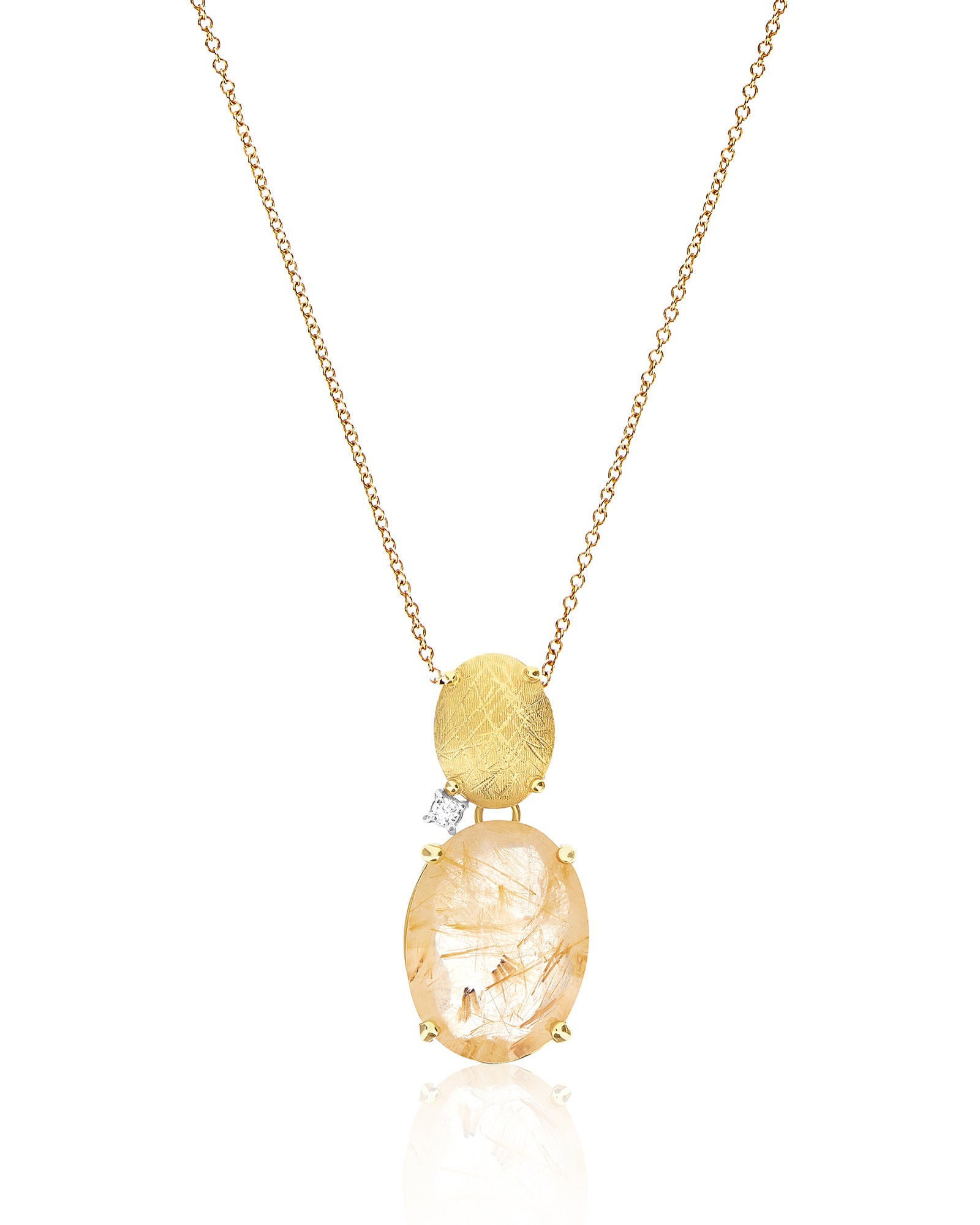 "Ipanema" yellow rutilated quartz necklace
