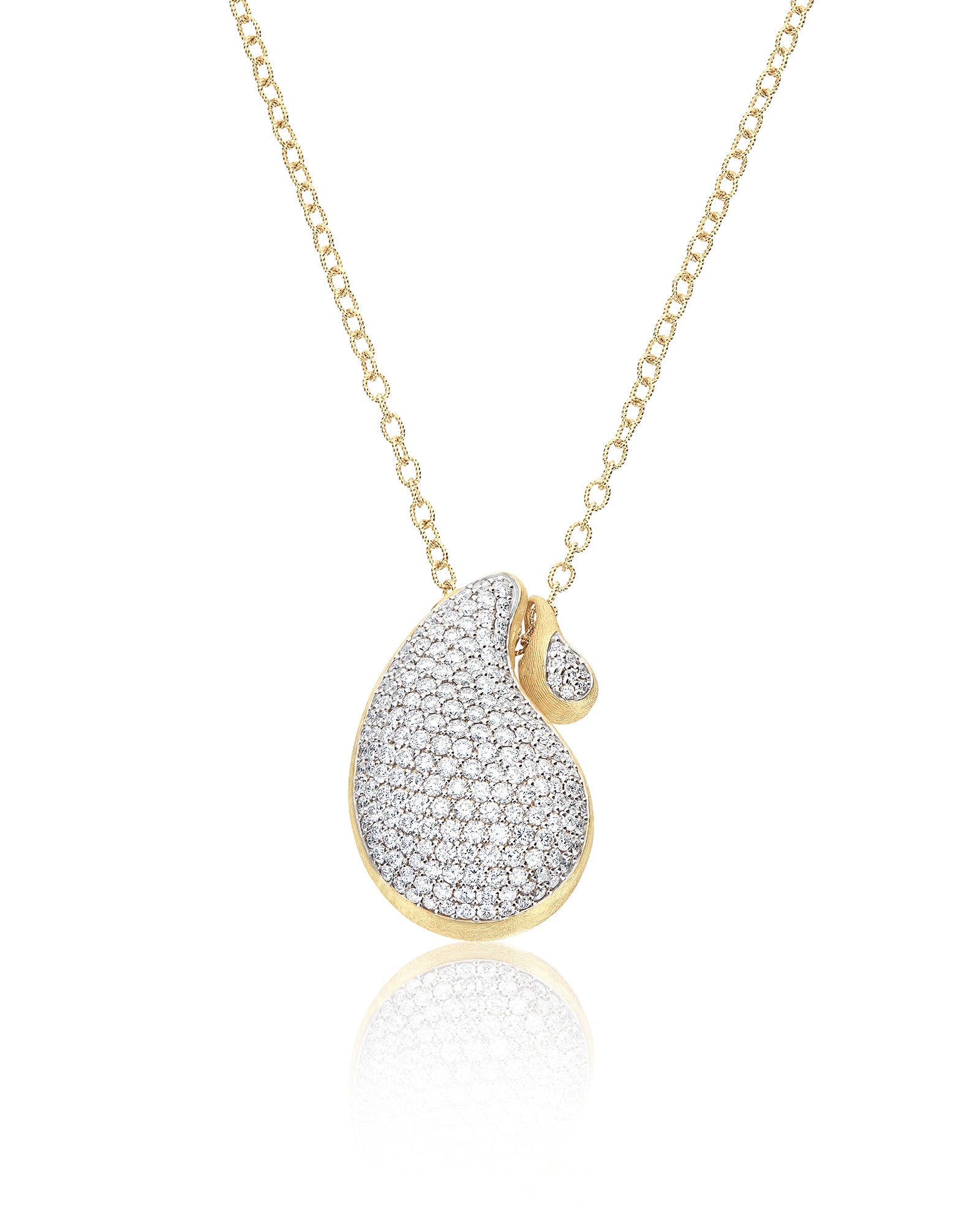 "Trasformista" Gold, Cachemire and Diamonds necklace