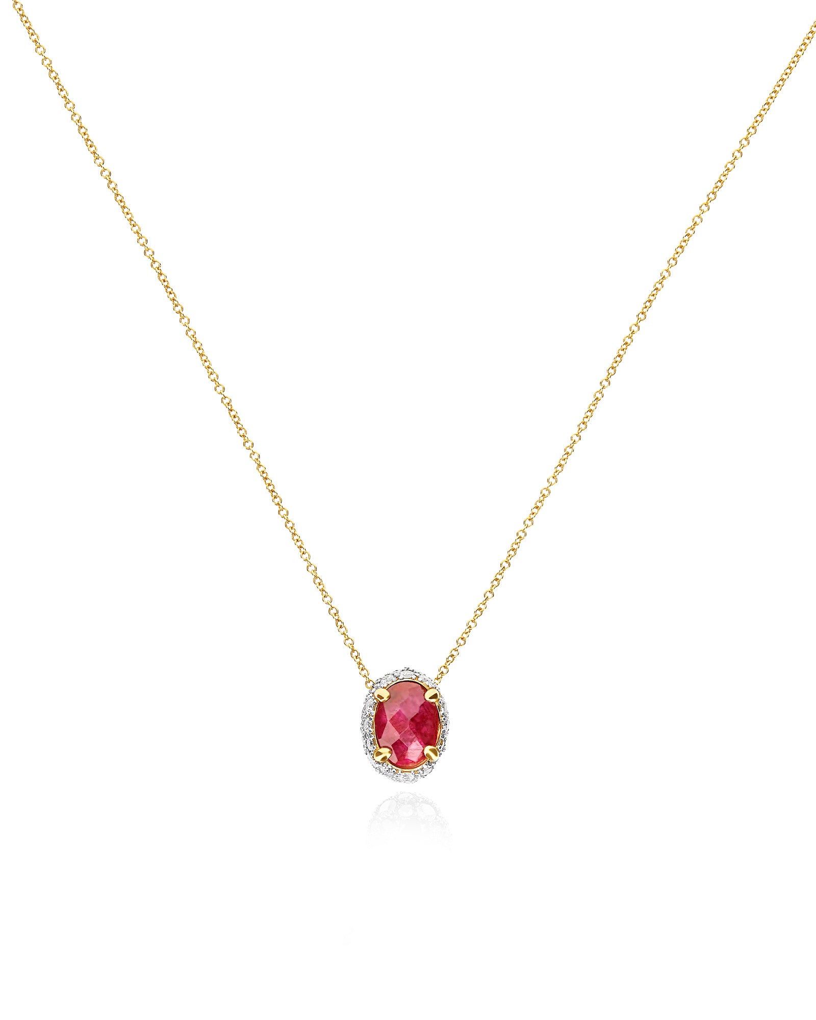 "Reverse" Gold, Diamonds and Ruby necklace