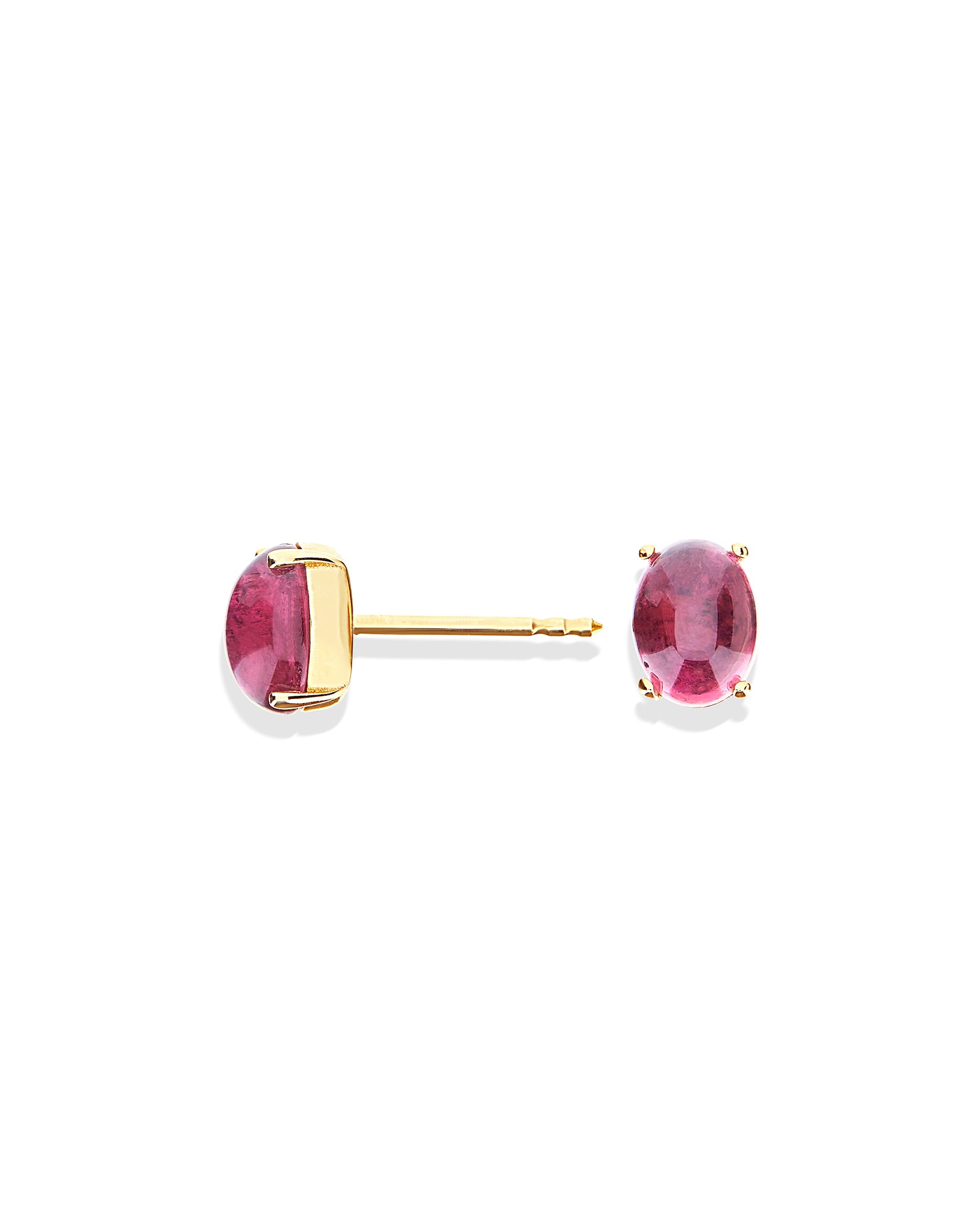"Tourmalines" Gold and pink tourmaline stud earrings (small)