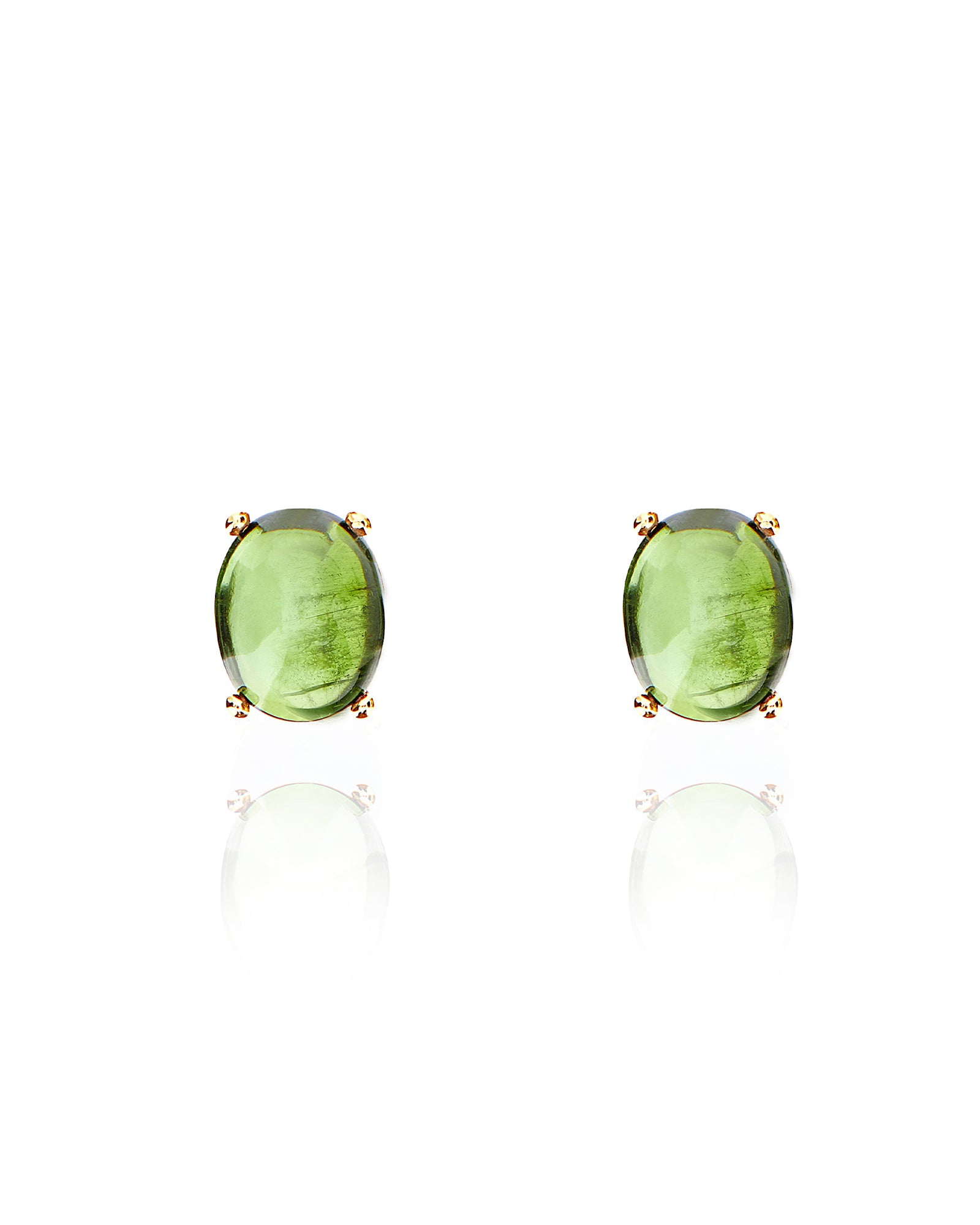 "Tourmalines" Gold and green tourmaline stud earrings