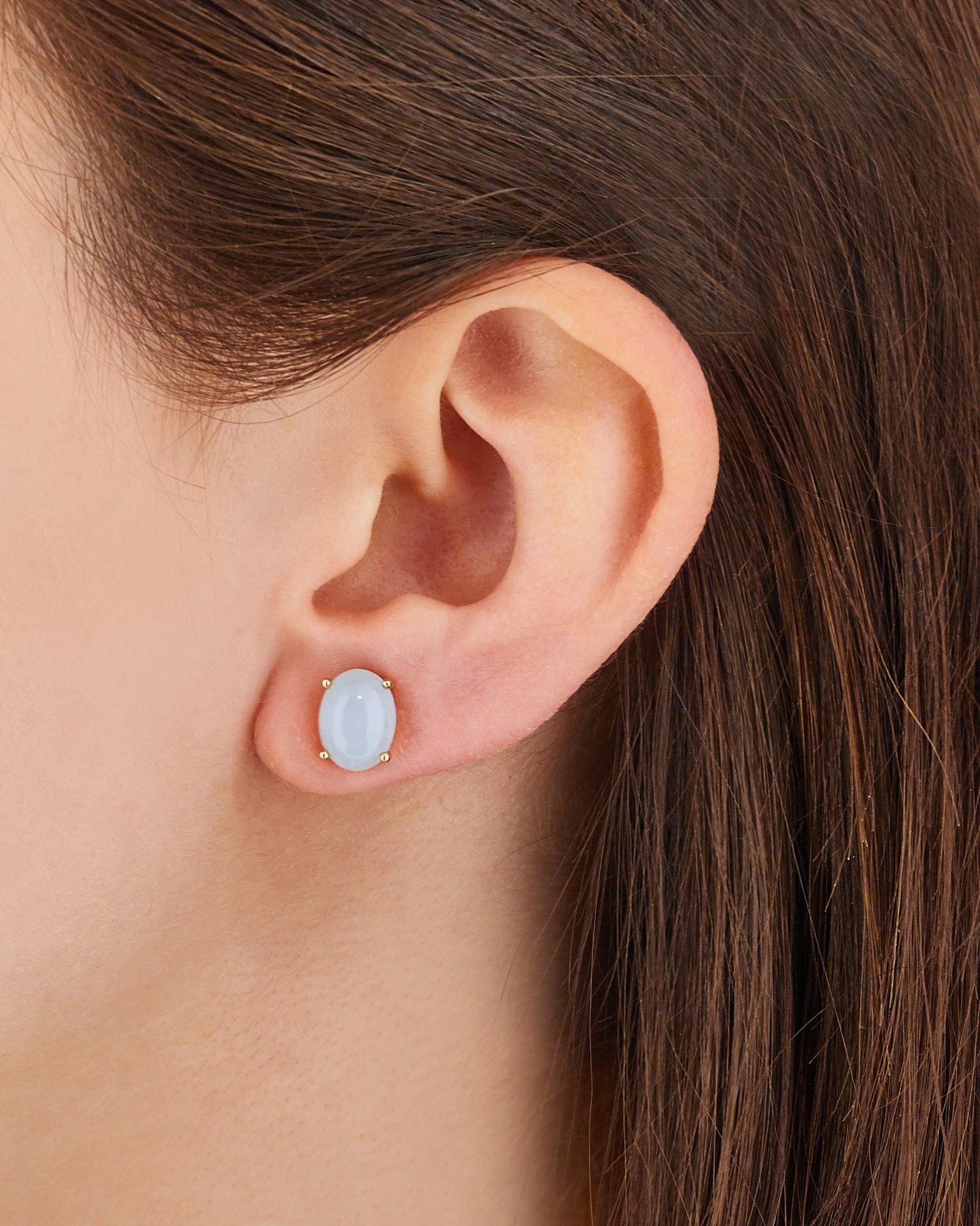 "Azure" Gold and Aquamarine stud earrings