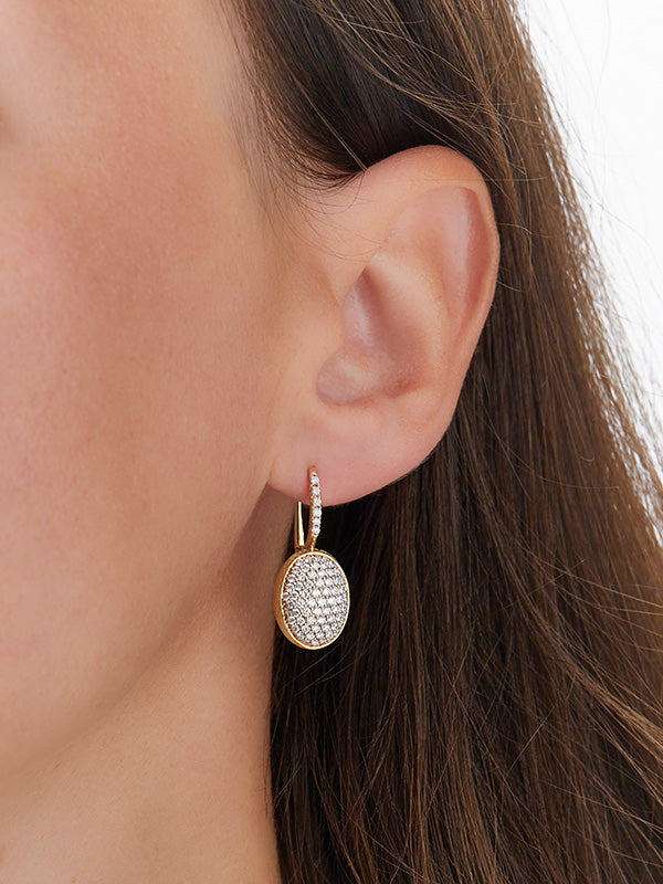"Ciliegina" Gold and diamonds ball drop single earring (medium)
