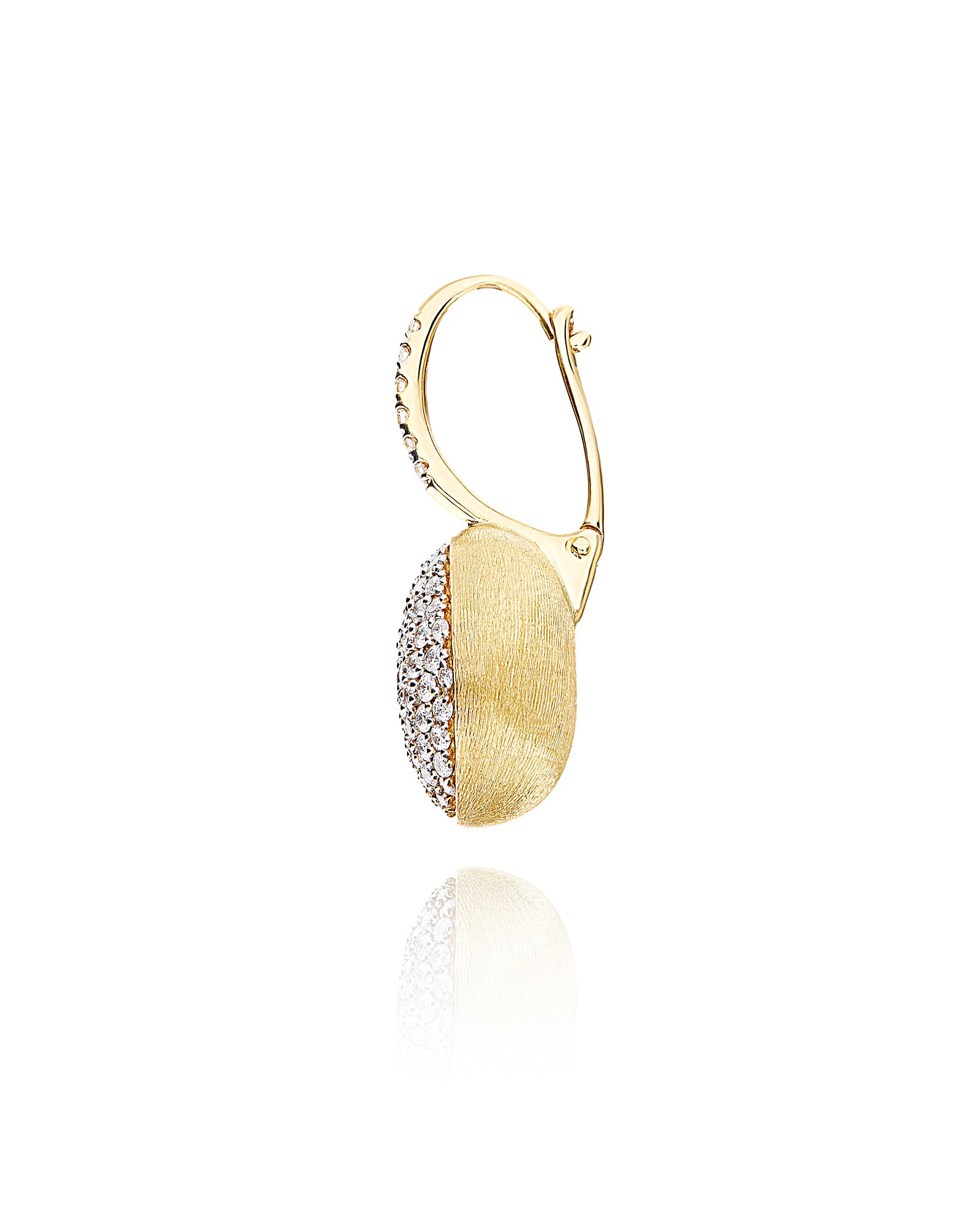 "Ciliegina" Gold and diamonds ball drop single earring (medium)