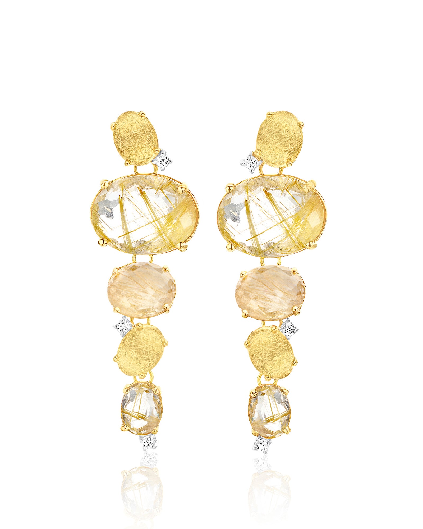 "ipanema" yellow rutilated quartz drop earrings