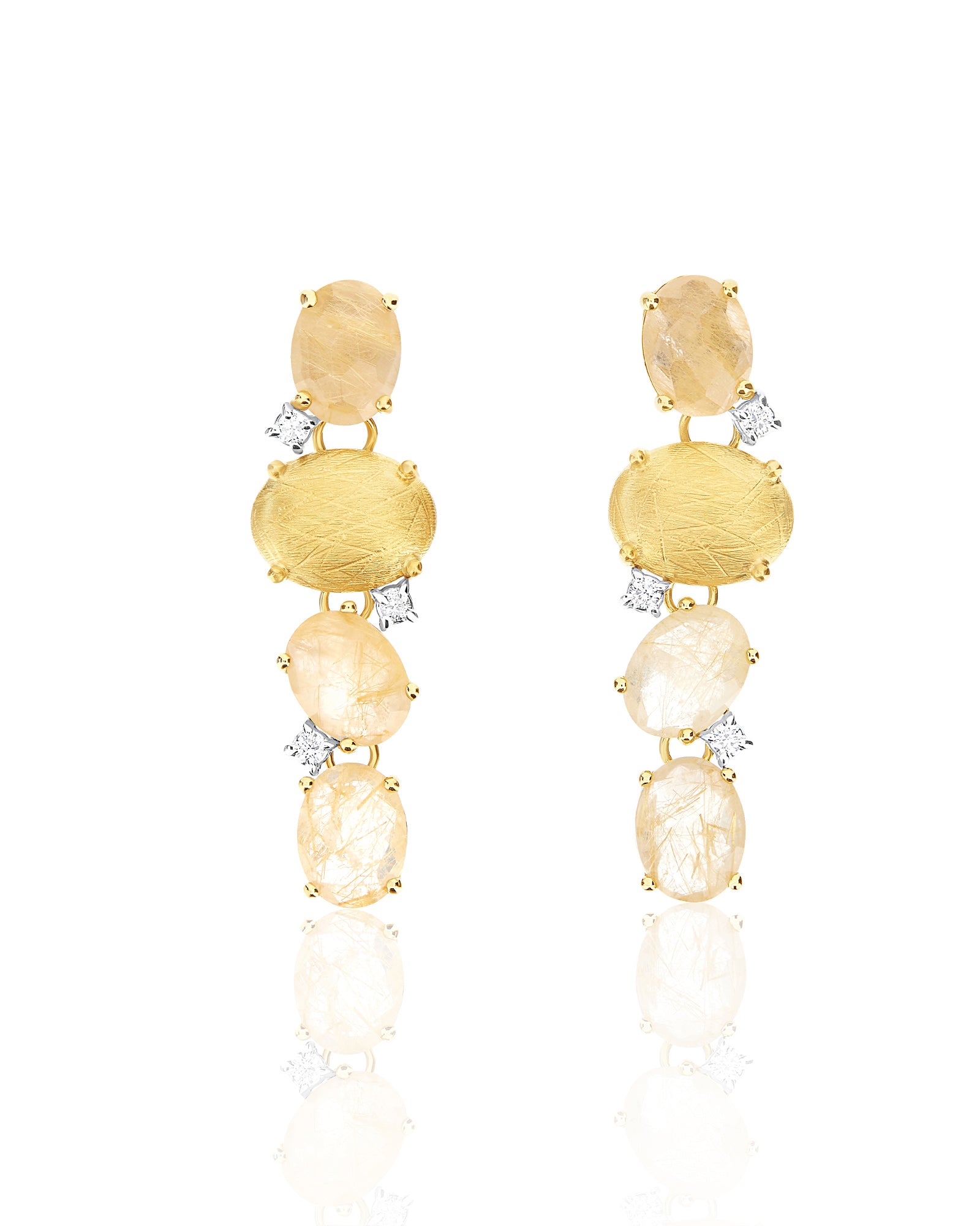 "Ipanema" Yellow rutilated quartz earrings