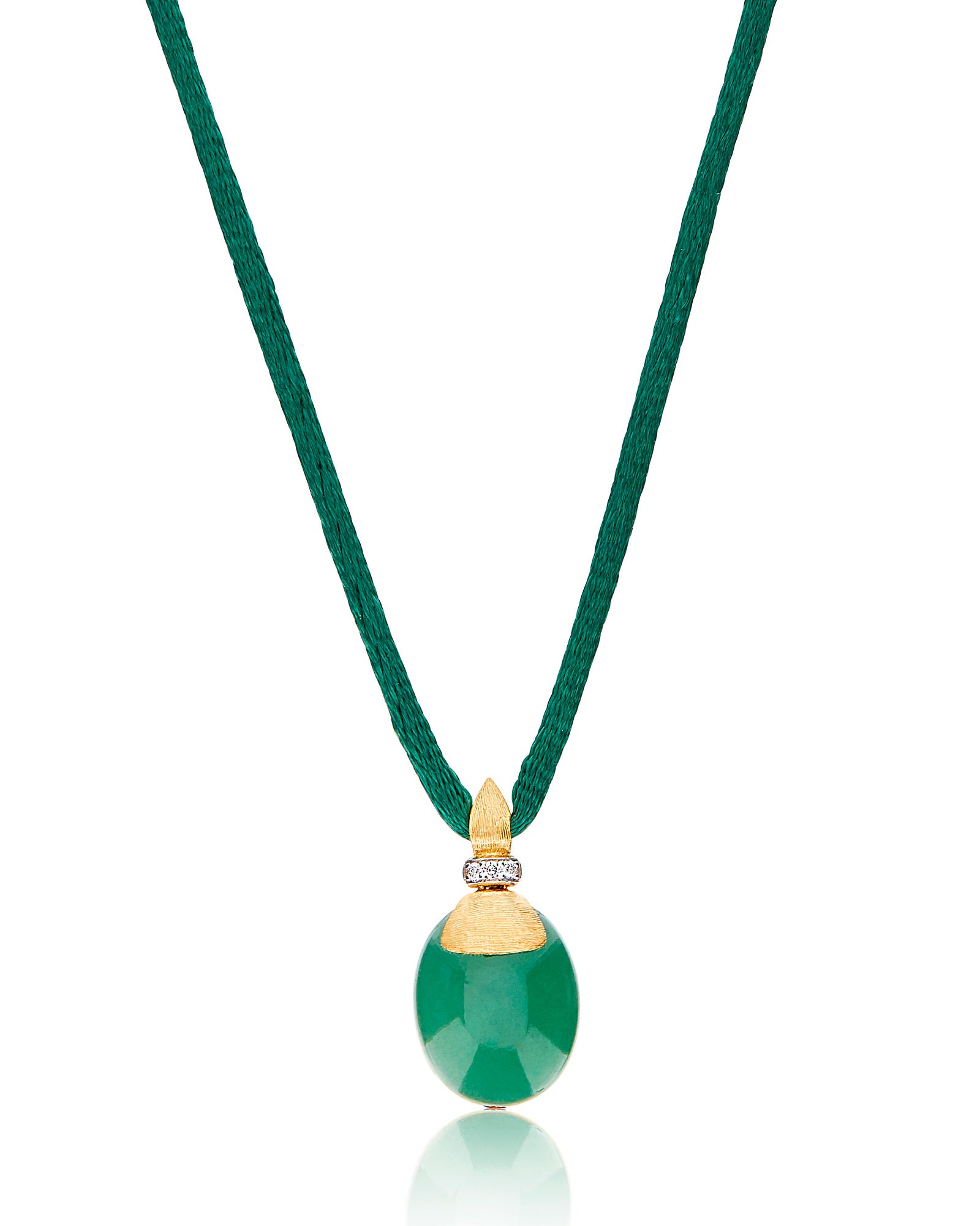 Amazonia "Amulets" Gold, Diamonds and Green Aventurine Pendant (MEDIUM)