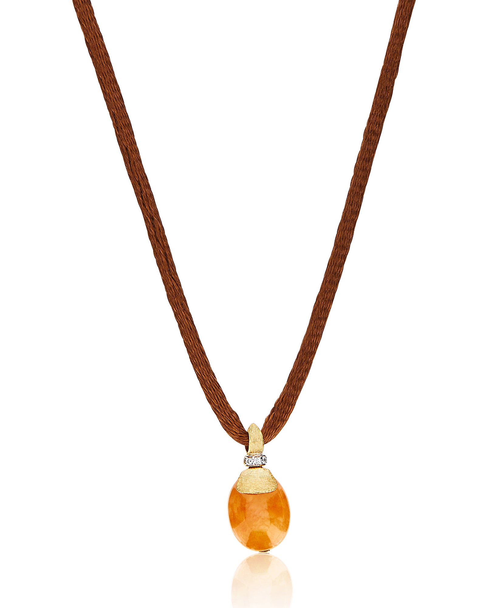Petra "Amulets" Gold, Diamonds and Orange Aventurine Pendant (SMALL)