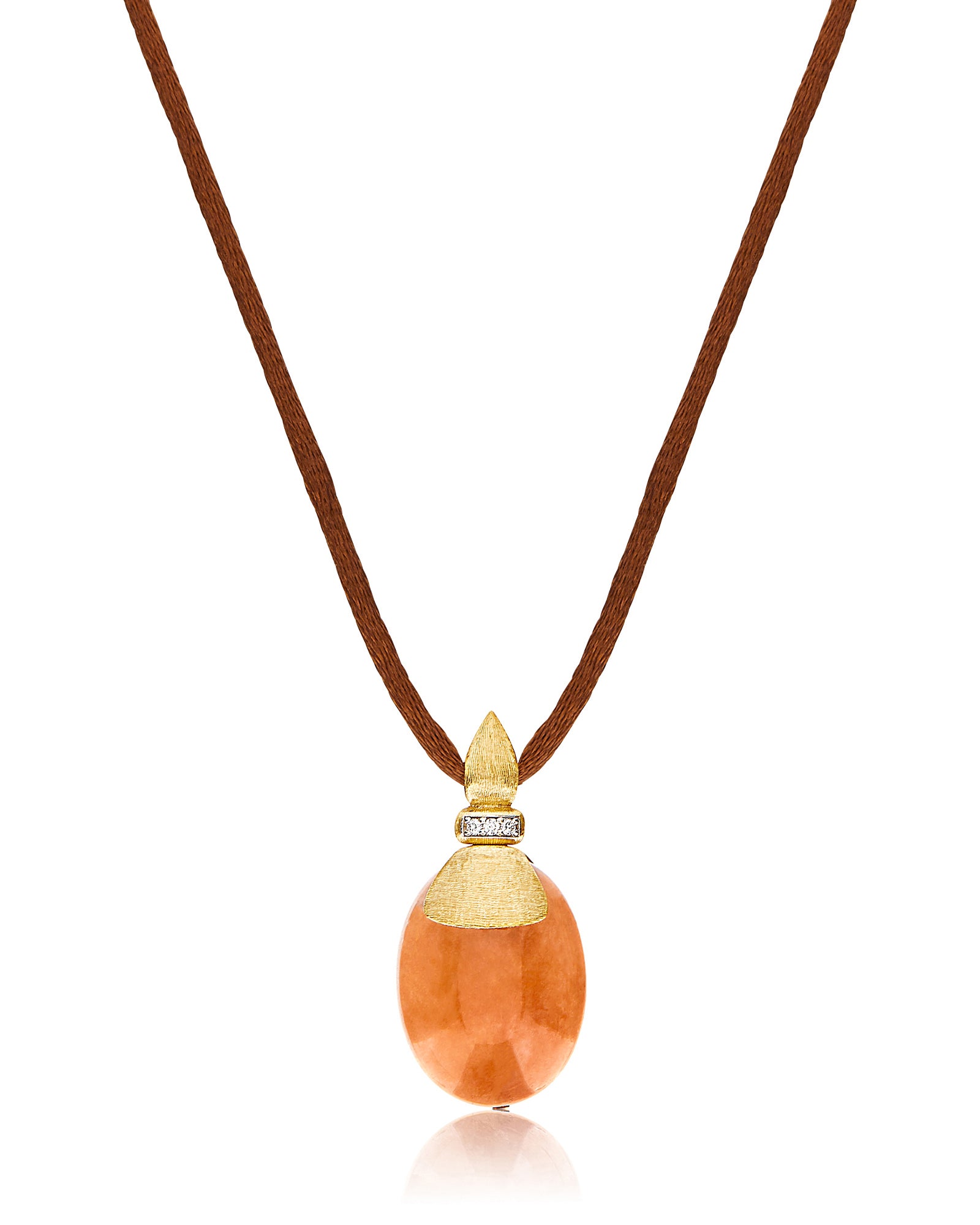 Petra "Amulets" Gold, Diamonds and Orange Aventurine Pendant (LARGE)